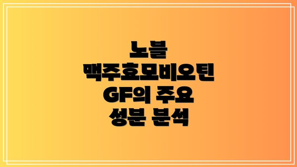 노블 맥주효모비오틴 GF의 주요 성분 분석