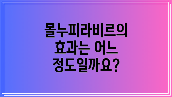 몰누피라비르의 효과는 어느 정도일까요?