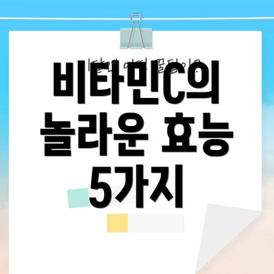 비타민C의 놀라운 효능 5가지