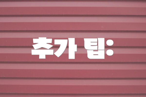 추가 팁: