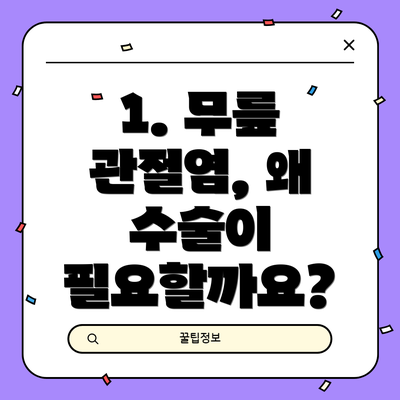 1. 무릎 관절염, 왜 수술이 필요할까요?