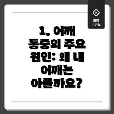 1. 어깨 통증의 주요 원인: 왜 내 어깨는 아플까요?