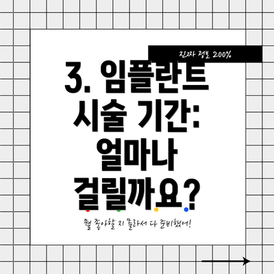 3. 임플란트 시술 기간: 얼마나 걸릴까요?