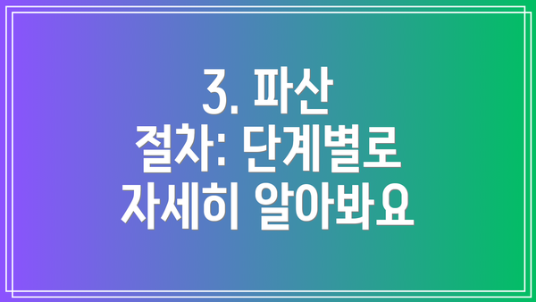 3. 파산 절차: 단계별로 자세히 알아봐요