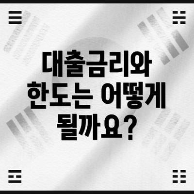 대출금리와 한도는 어떻게 될까요?