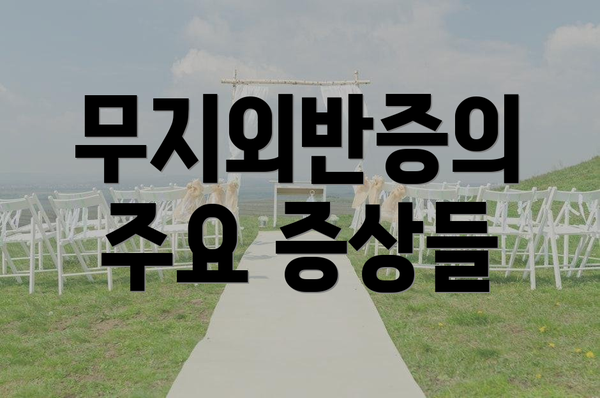 무지외반증의 주요 증상들