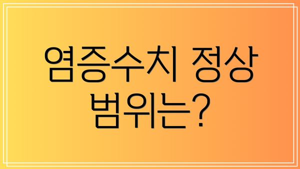 염증수치 정상 범위는?