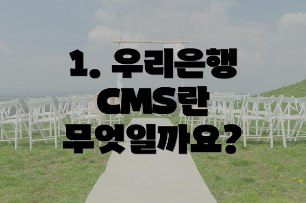 1. 우리은행 CMS란 무엇일까요?