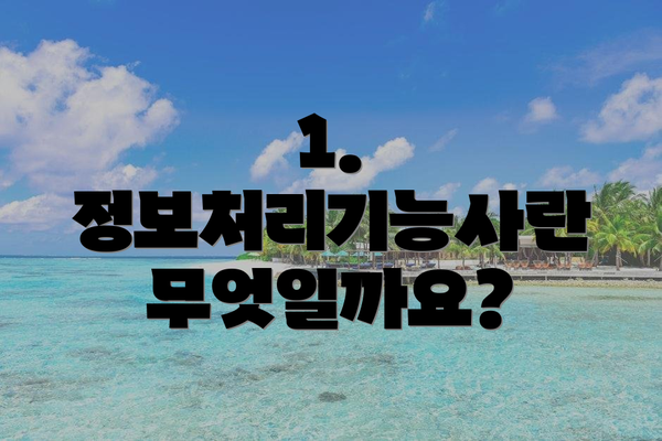 1. 정보처리기능사란 무엇일까요?