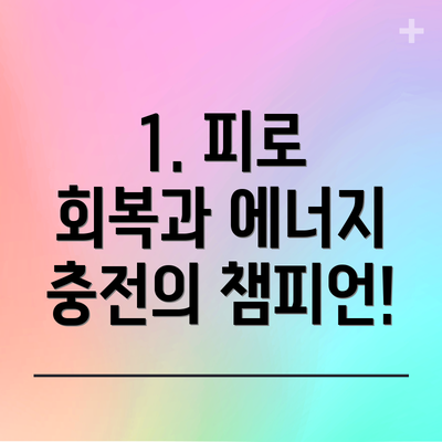 1. 피로 회복과 에너지 충전의 챔피언!