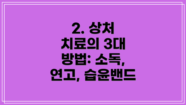 2. 상처 치료의 3대 방법: 소독, 연고, 습윤밴드