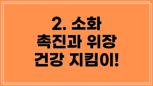 2. 소화 촉진과 위장 건강 지킴이!