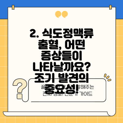 2. 식도정맥류 출혈, 어떤 증상들이 나타날까요? 조기 발견의 중요성!