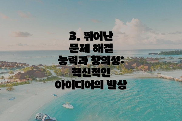 3. 뛰어난 문제 해결 능력과 창의성: 혁신적인 아이디어의 발상