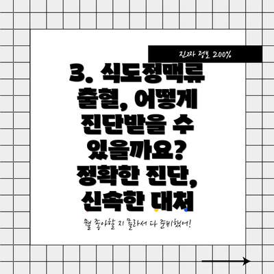 3. 식도정맥류 출혈, 어떻게 진단받을 수 있을까요? 정확한 진단, 신속한 대처