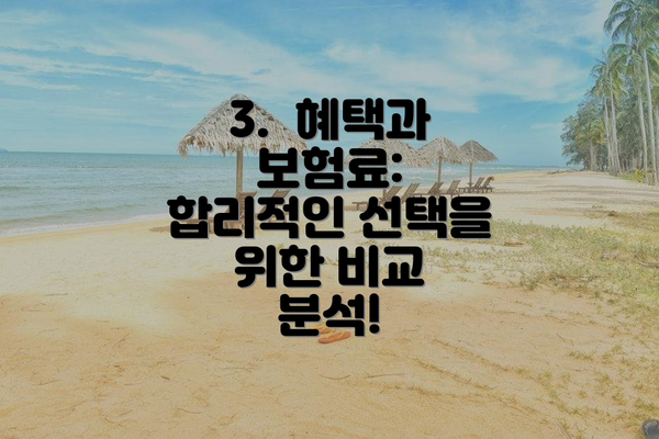 3.  혜택과 보험료:  합리적인 선택을 위한 비교 분석!