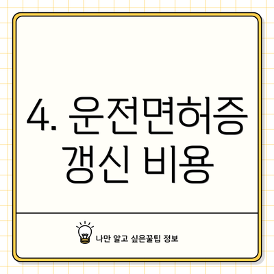 4. 운전면허증 갱신 비용