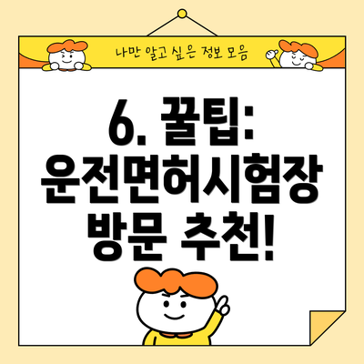 6. 꿀팁: 운전면허시험장 방문 추천!