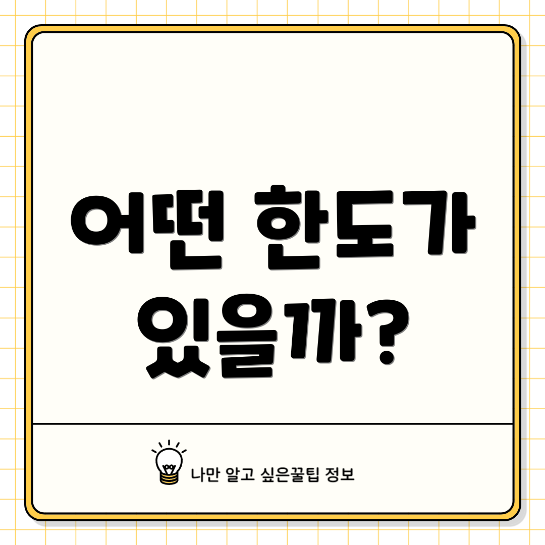 어떤 한도가 있을까?