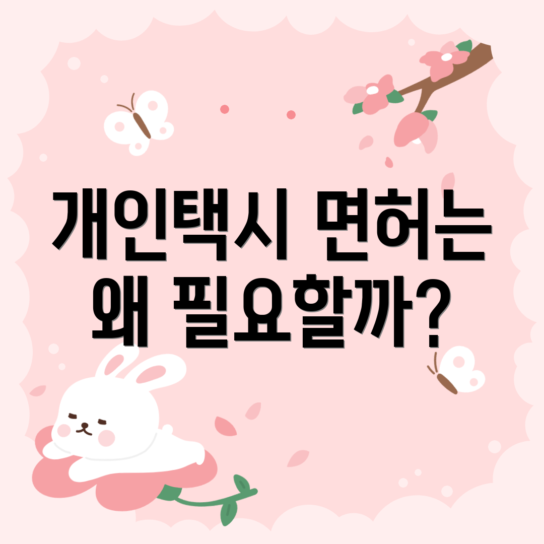 개인택시 면허는 왜 필요할까?