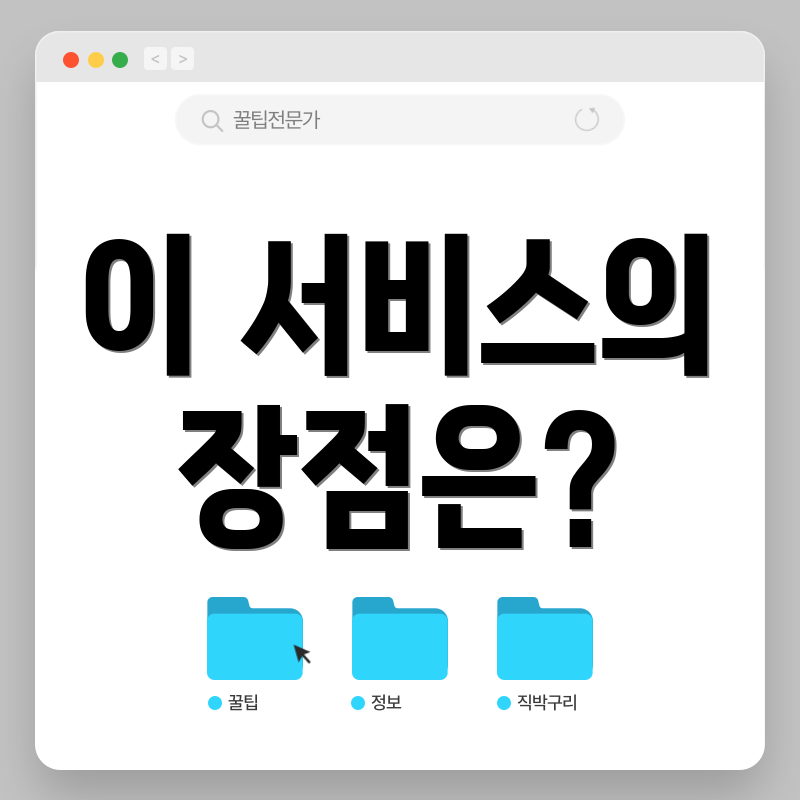 이 서비스의 장점은?