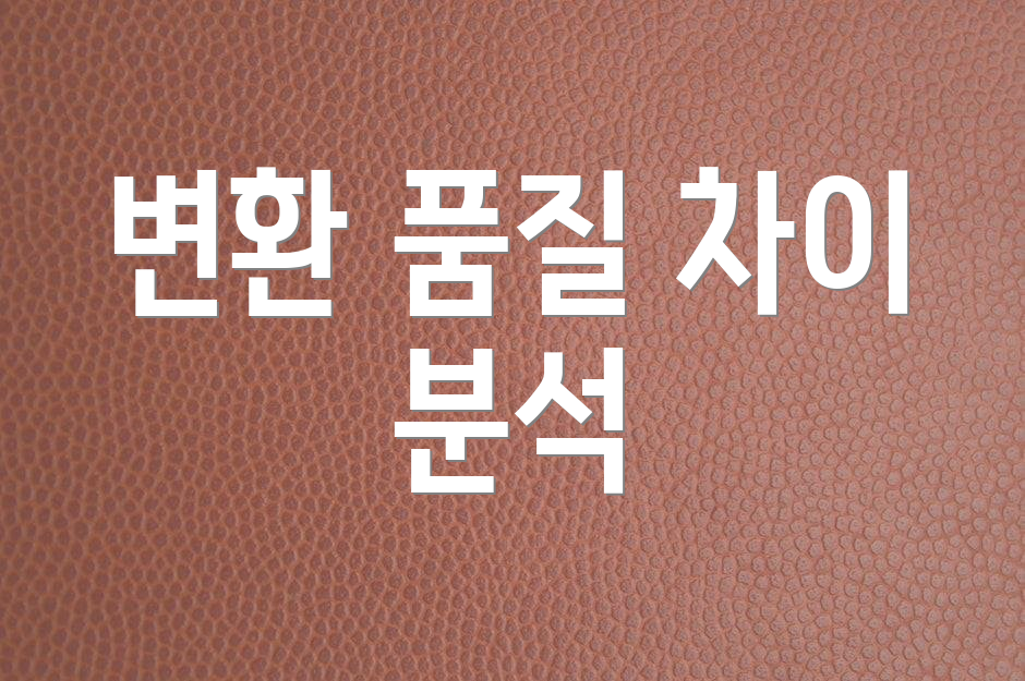 변환 품질 차이 분석