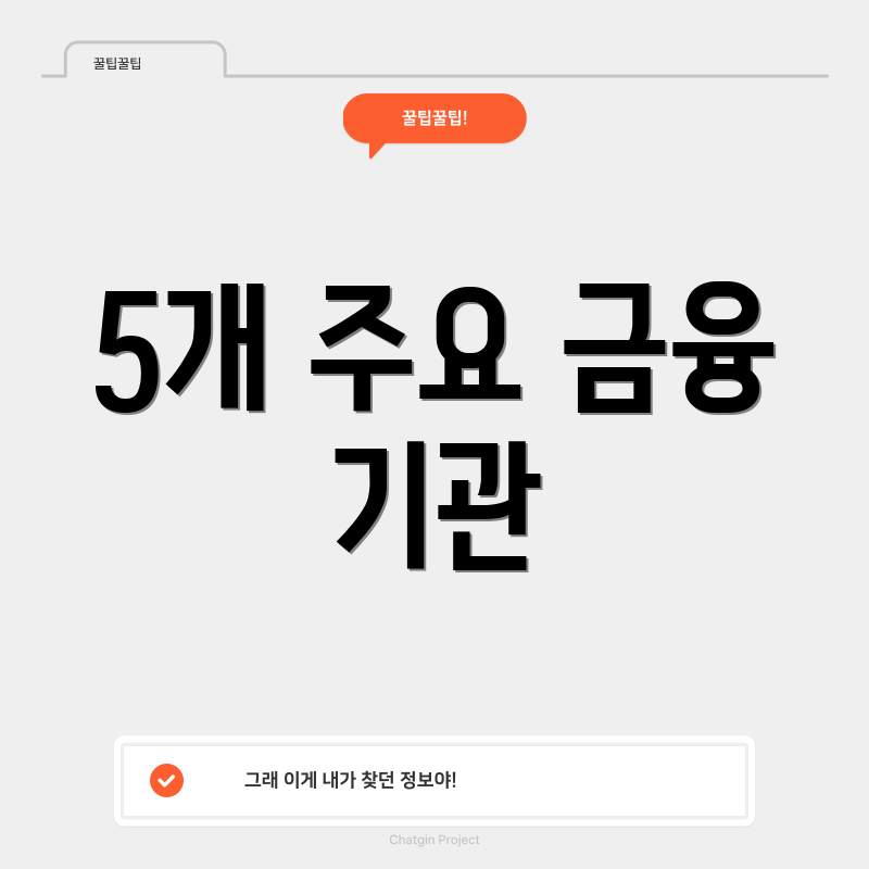 5개 주요 금융 기관
