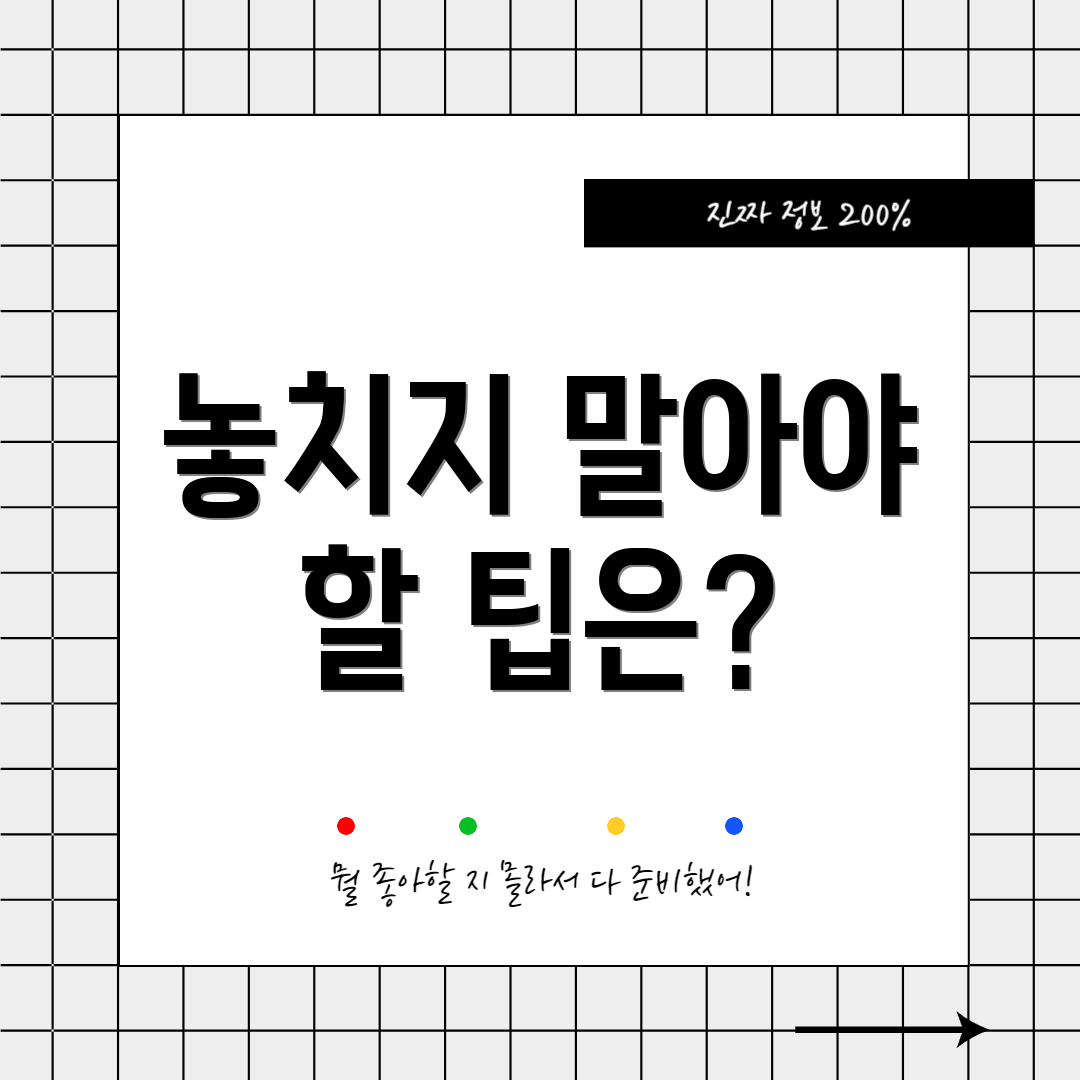 놓치지 말아야 할 팁은?