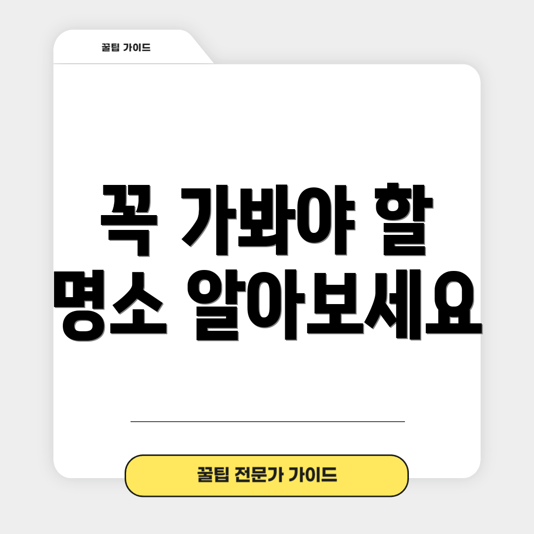 꼭 가봐야 할 명소 알아보세요