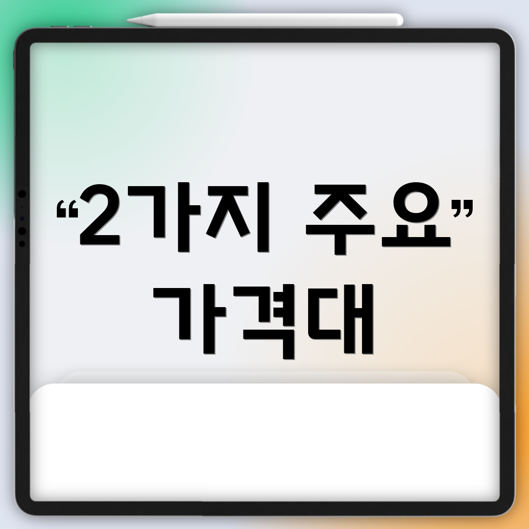 2가지 주요 가격대