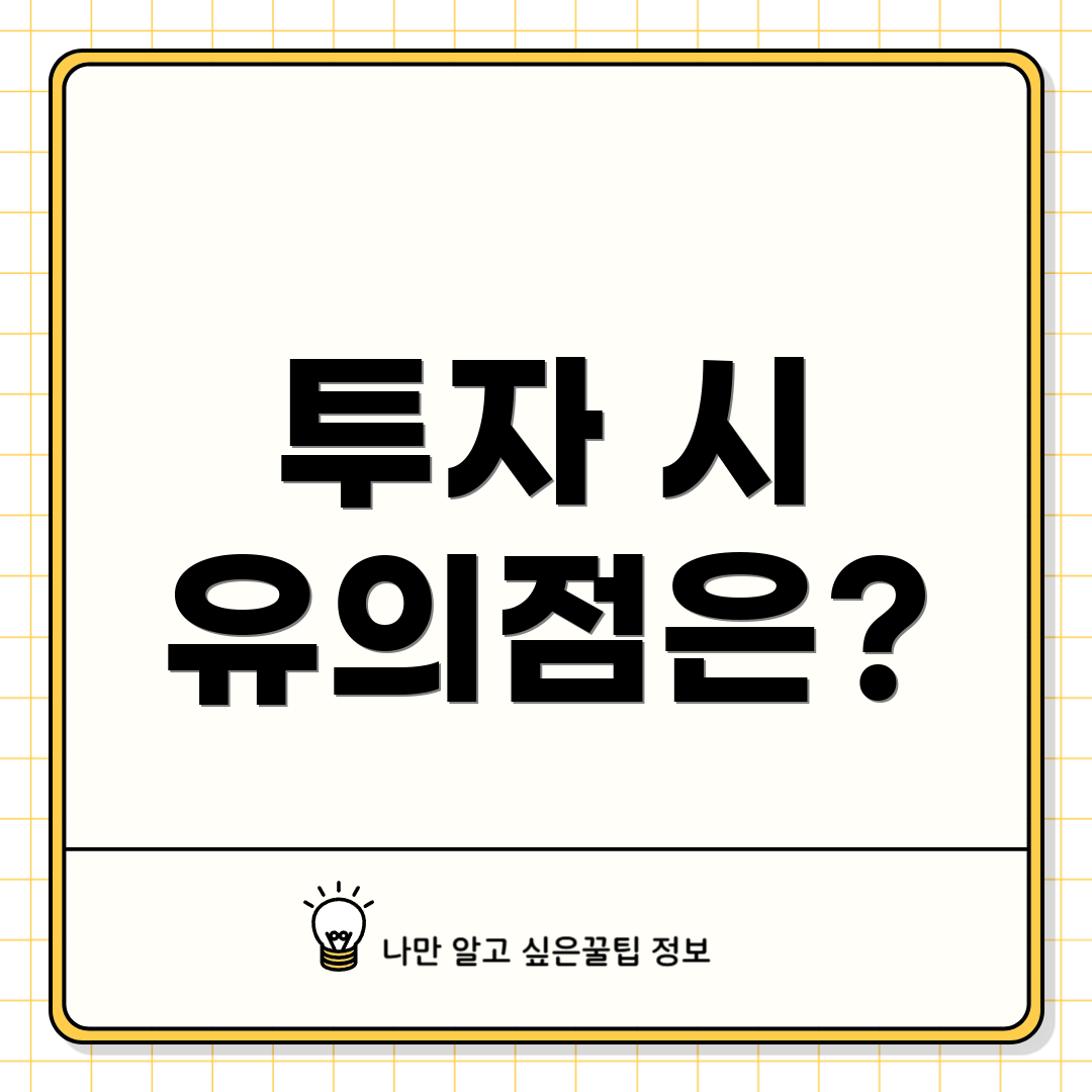 투자 시 유의점은?