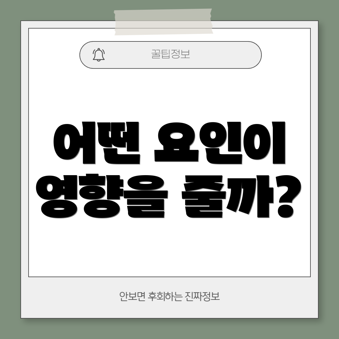 어떤 요인이 영향을 줄까?