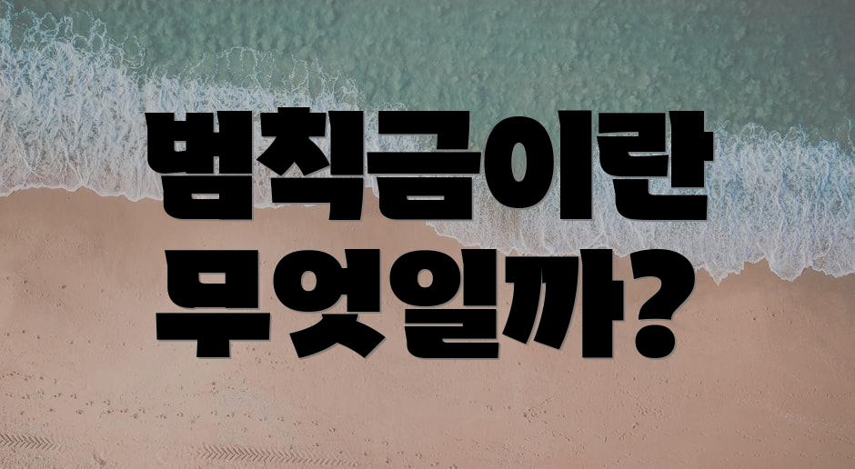 범칙금이란 무엇일까?