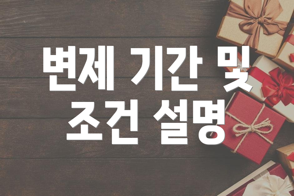 변제 기간 및 조건 설명