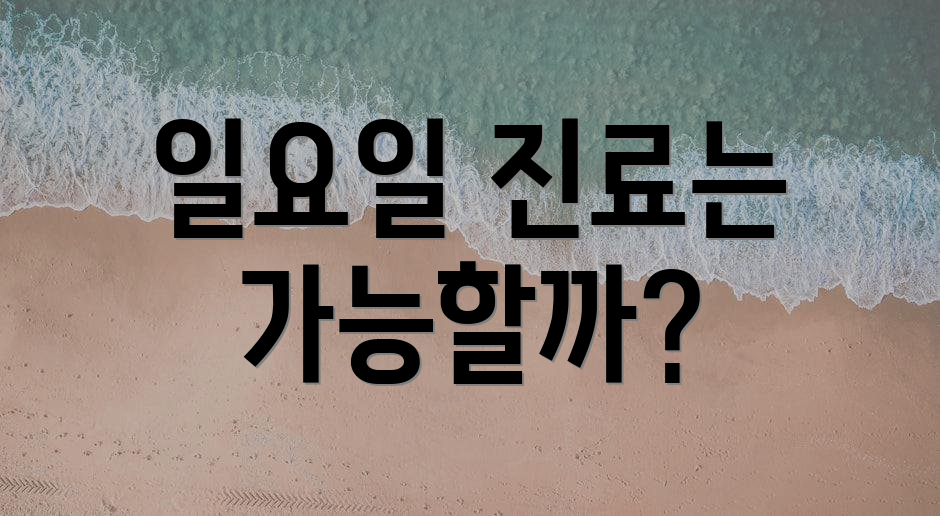 일요일 진료는 가능할까?