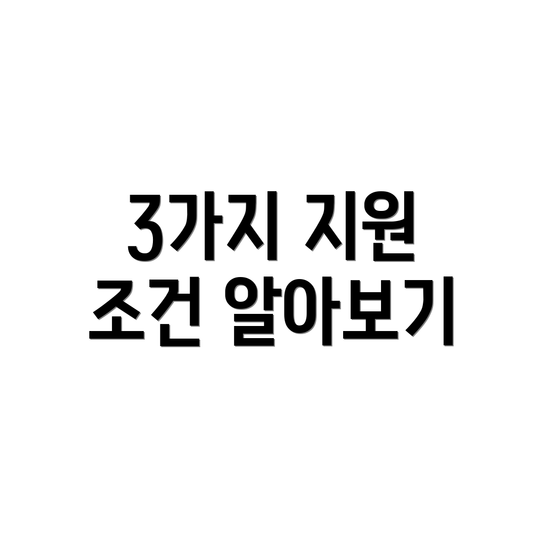 3가지 지원 조건 알아보기