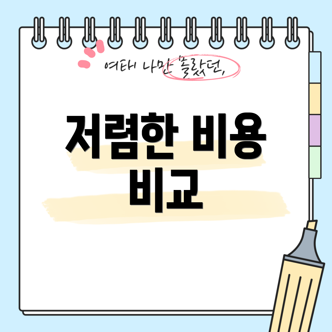 저렴한 비용 비교
