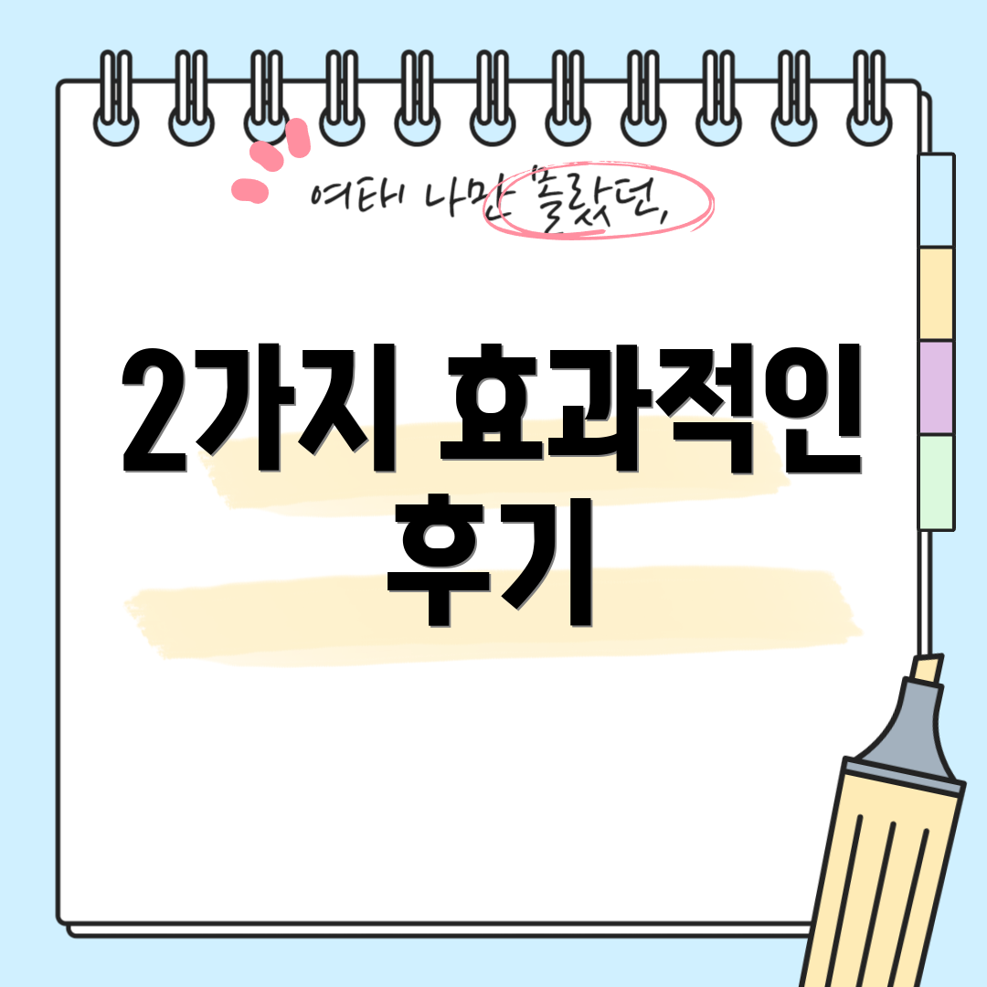 2가지 효과적인 후기