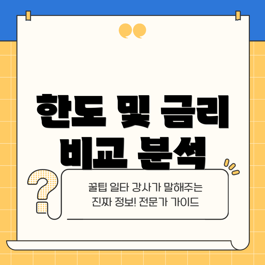 한도 및 금리 비교 분석