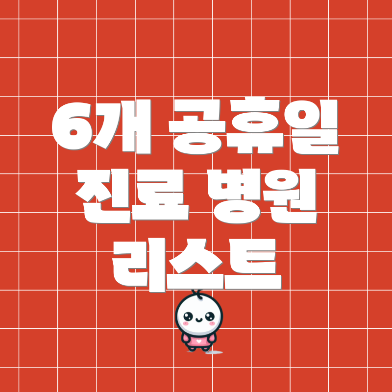 6개 공휴일 진료 병원 리스트