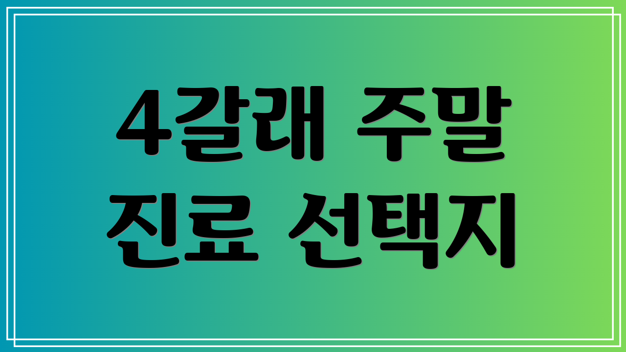 4갈래 주말 진료 선택지