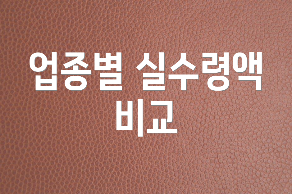 업종별 실수령액 비교
