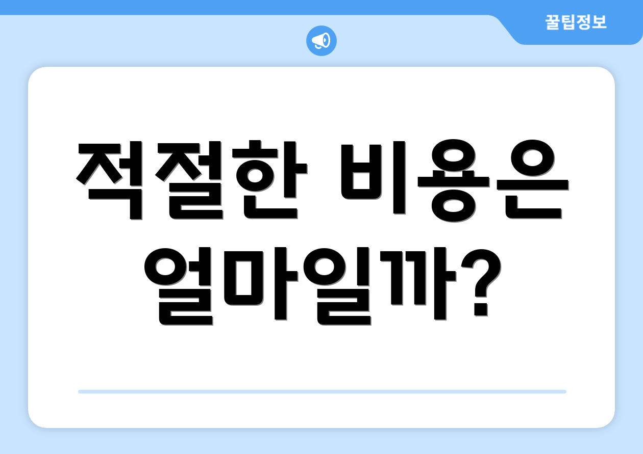 적절한 비용은 얼마일까?