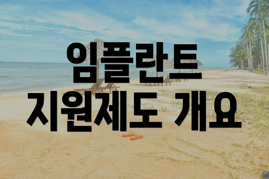 임플란트 지원제도 개요