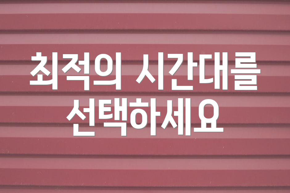 최적의 시간대를 선택하세요
