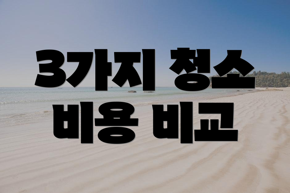 3가지 청소 비용 비교