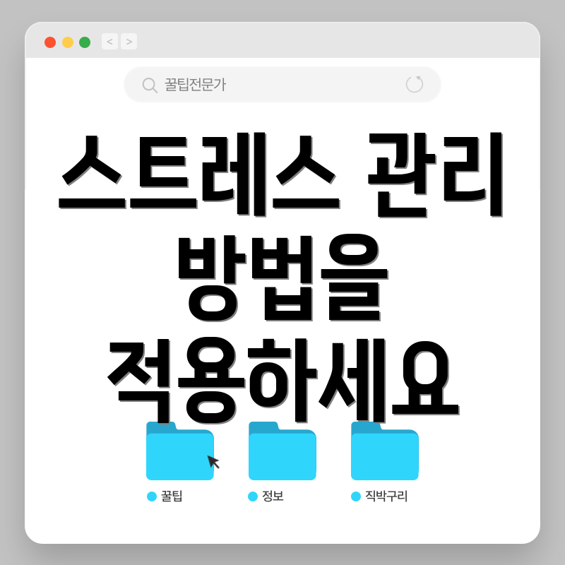스트레스 관리 방법을 적용하세요