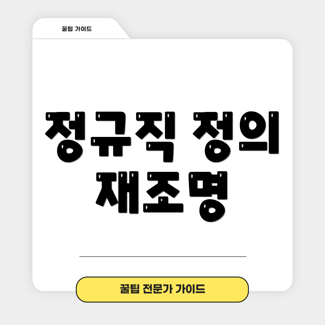 정규직 정의 재조명