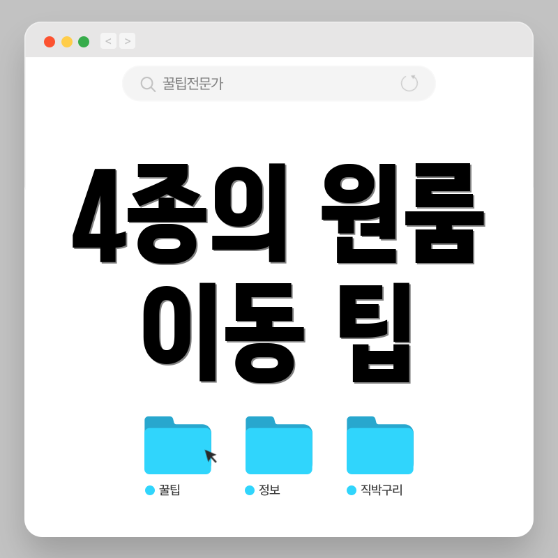 4종의 원룸 이동 팁