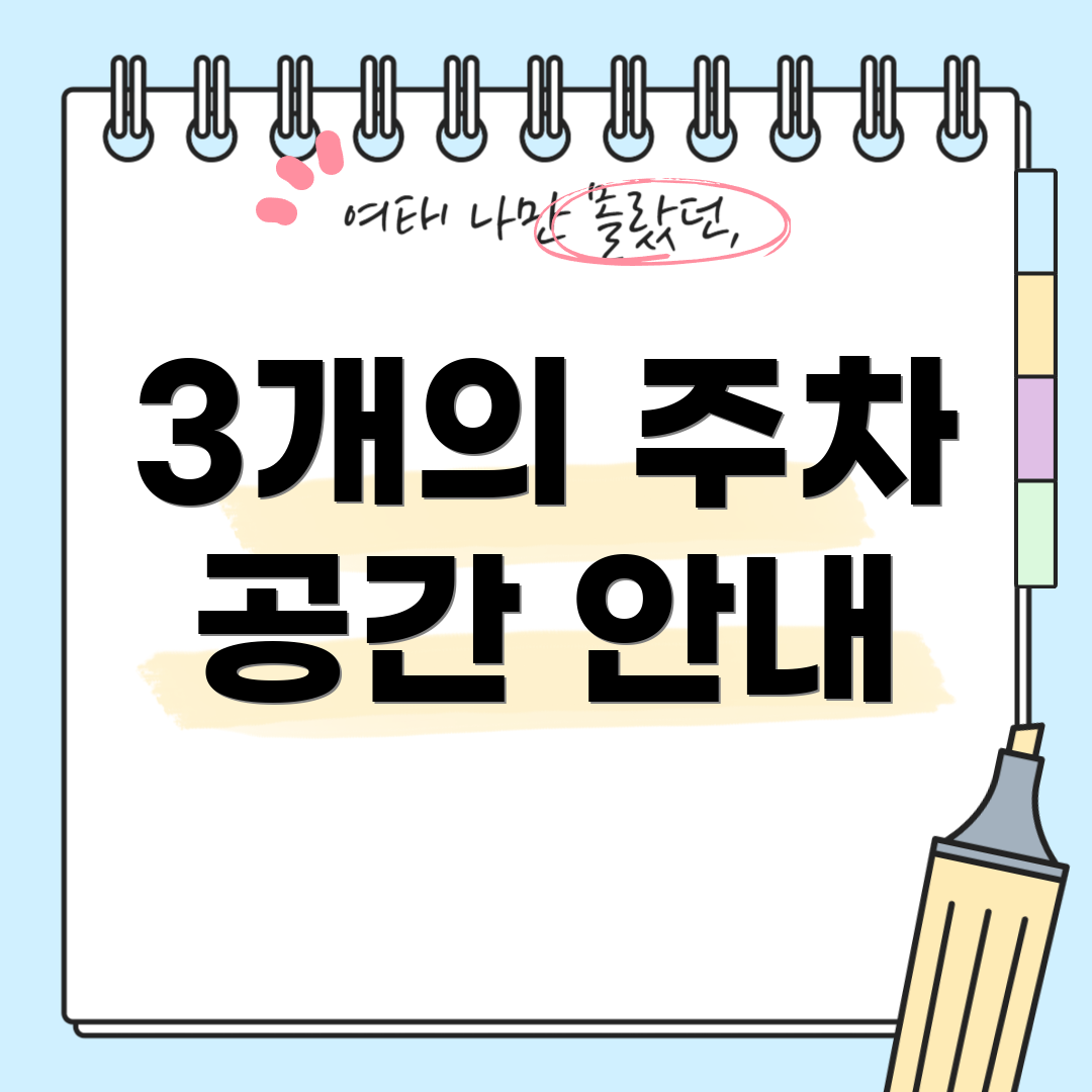 3개의 주차 공간 안내
